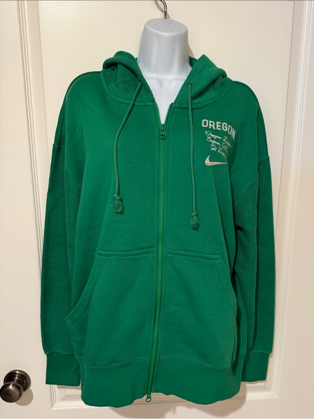 💚 Nike Green Full-Zip Hoodie Jacket Oregon Ducks 🦆 S